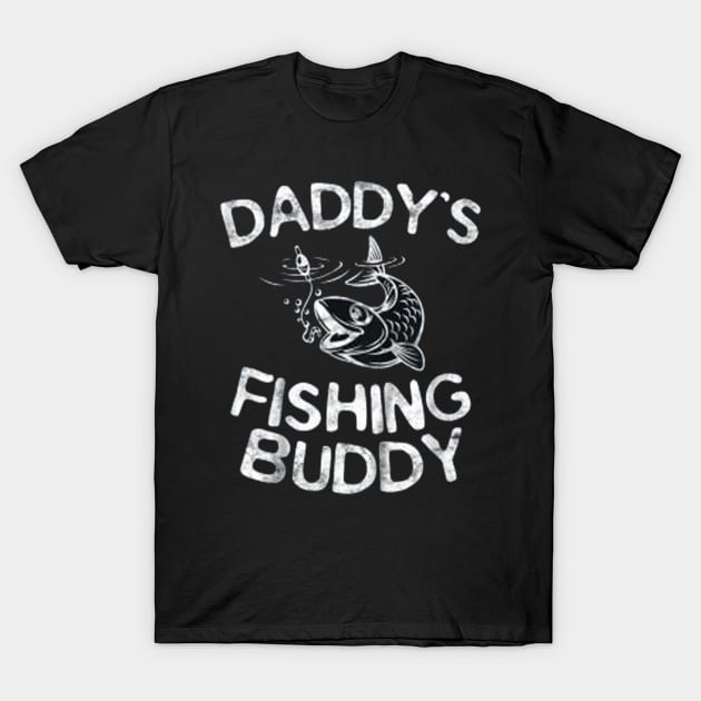 Kids Daddy's Fishing Buddy T-Shirt Young Fisherman Gift Shirt T-Shirt by fuki